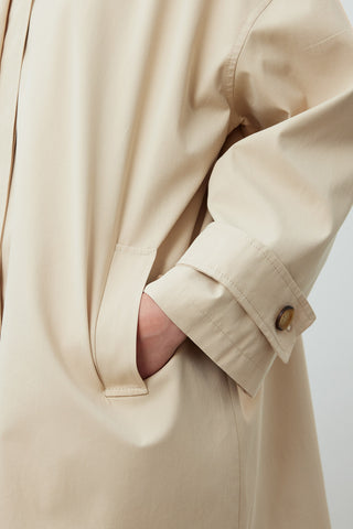 Stockholm Scarf Detailed Oversize Trench Coat Beige