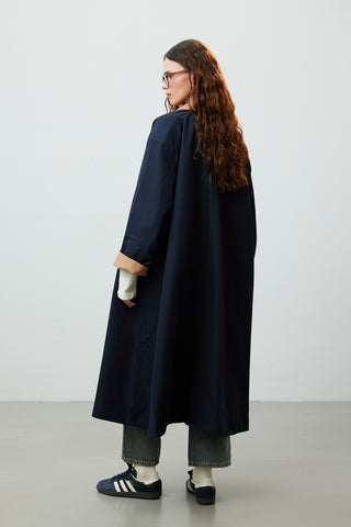 Milan Oversize Trench Coat Navy Blue