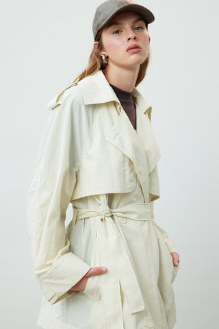Lisbon Oversize Short Trench Coat Vanilla