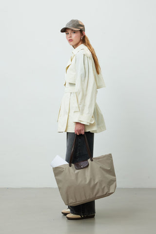 Lisbon Oversize Short Trench Coat Vanilla