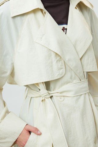 Lisbon Oversize Short Trench Coat Vanilla