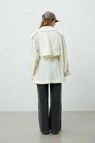 Lisbon Oversize Short Trench Coat Vanilla