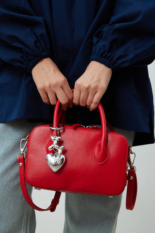 Ester Faux Leather Box Bag Red