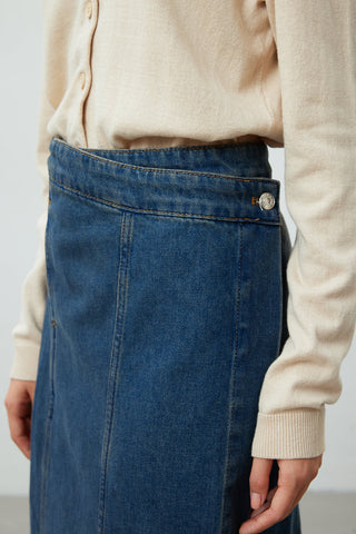 Wrap Denim Skirt Blue