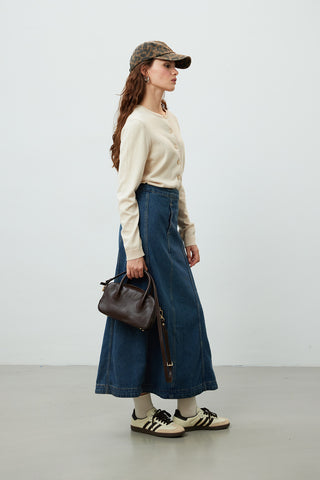 Wrap Denim Skirt Blue