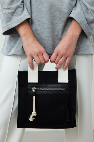 Faux Leather Detailed Tote Bag Black