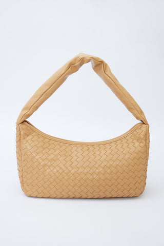 Frances Woven Oval Bag Light Brown