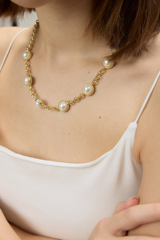 Pearl Vintage Necklace Light Yellow