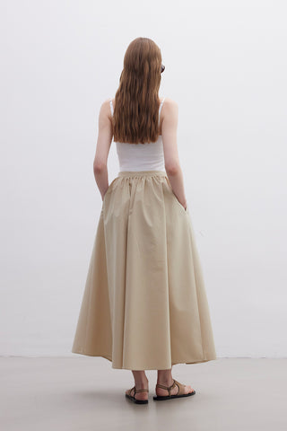 Ruffled Premium Skirt Beige