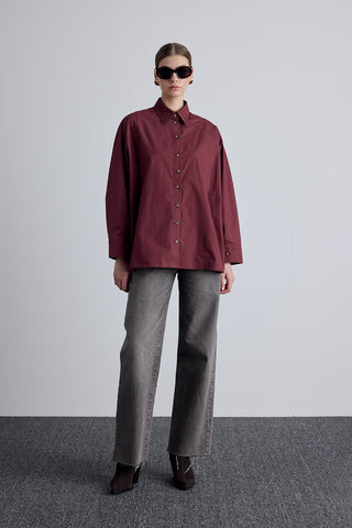 Premium Relaxed Shirt Burgundy