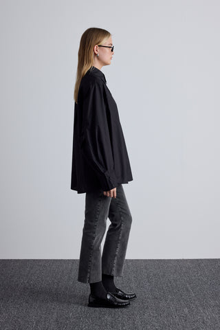 Pleated Oversized Shirt Black