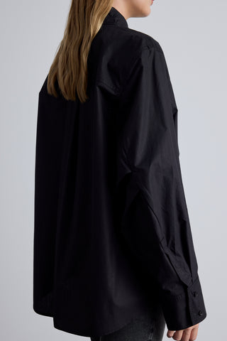 Pleated Oversized Shirt Black