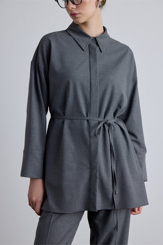 Wide Collar Tunic Grey