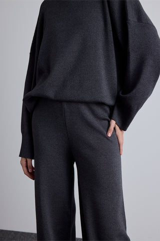 Straight Leg Knit Pants Anthracite