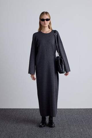 Tie Knit Dress Anthracite