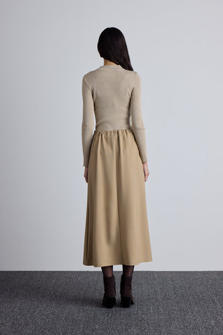 Adjustable Waist Skirt Camel