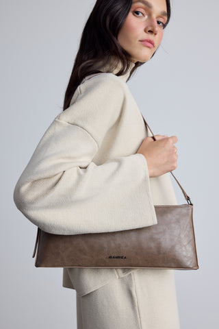 Thin Strap Baguette Bag Mink