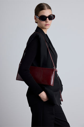 Thin Strap Patent Bag Burgundy