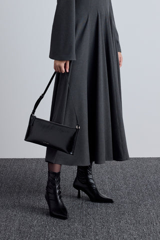 Thin Strap Patent Bag Black