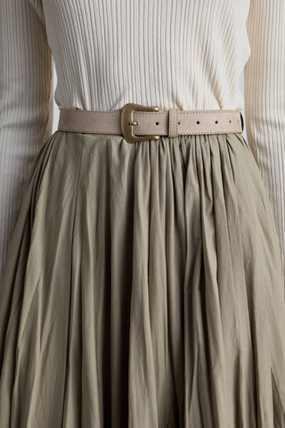 Suede Faux Leather Buckle Belt Sand