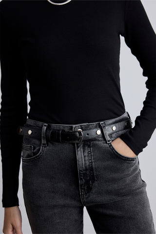 Metal Studded Belt Black