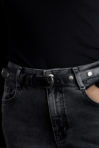 Metal Studded Belt Black