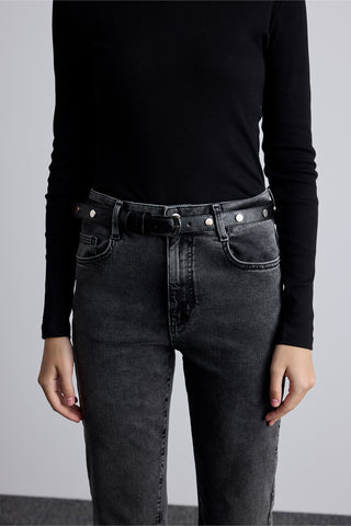 Metal Studded Belt Black