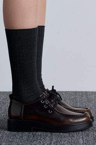 Ribbed Long Socks Anthracite