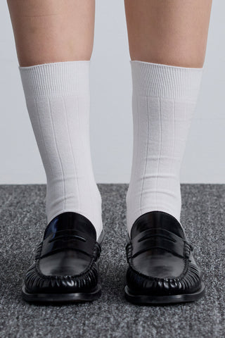 Classic Ribbed Socks Ecru