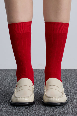 Classic Ribbed Socks Red