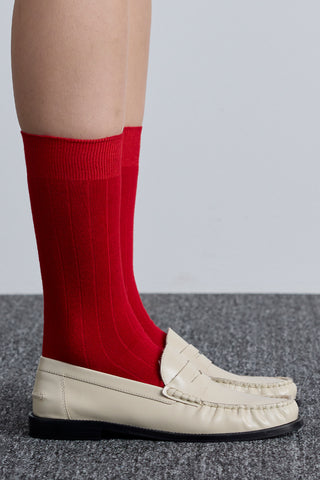 Classic Ribbed Socks Red