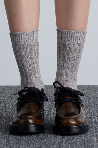 Thick Ribbed Socks Dusty Brown