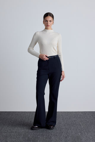 Flared Classic Pants Navy Blue