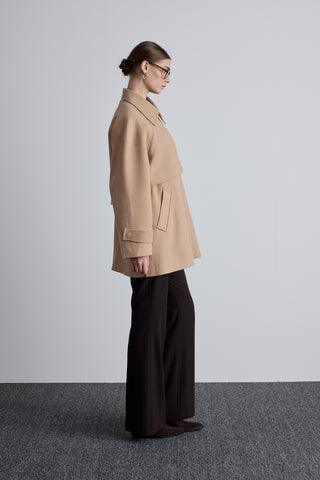 Mari Double Breasted Trench Coat Camel