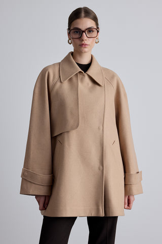 Mari Double Breasted Trench Coat Camel