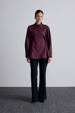 Adjustable Waist Shirt Burgundy