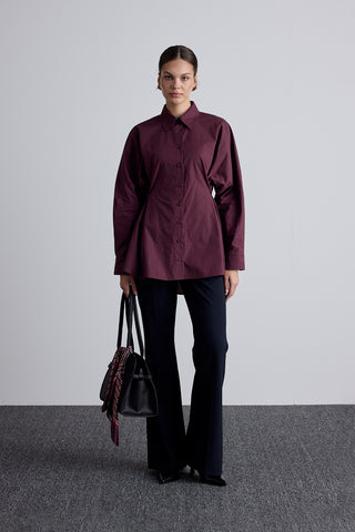 Adjustable Waist Shirt Burgundy