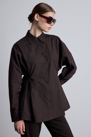 Adjustable Waist Shirt Brown