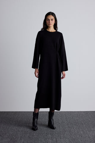 Tie Knit Dress Black