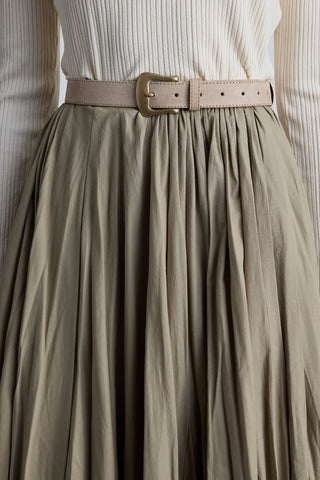 Pleated Maxi Skirt Sage