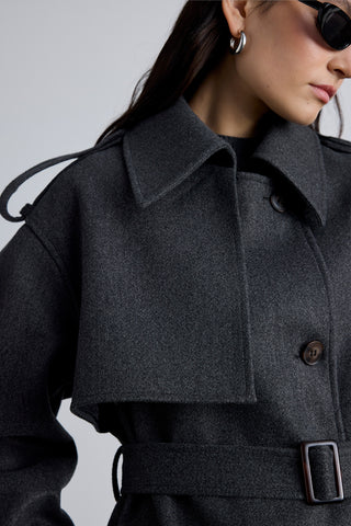 Epaulet Cachet Coat Anthracite