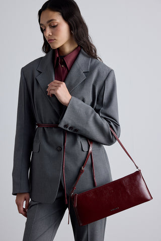 Thin Strap Patent Bag Burgundy