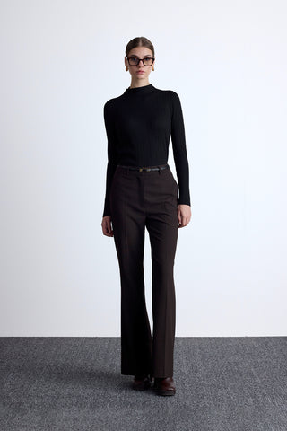 Flared Classic Pants Dark Brown