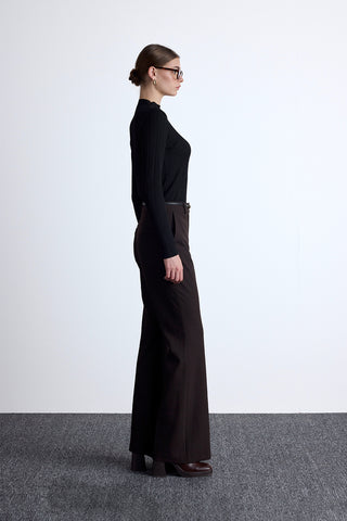 Flared Classic Pants Dark Brown
