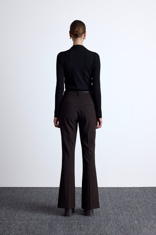 Flared Classic Pants Dark Brown