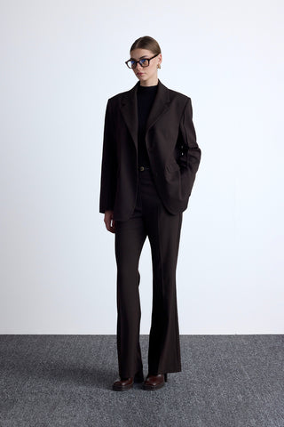 Flared Classic Pants Dark Brown