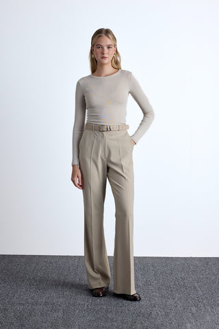 Flared Classic Pants Beige