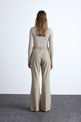 Flared Classic Pants Beige