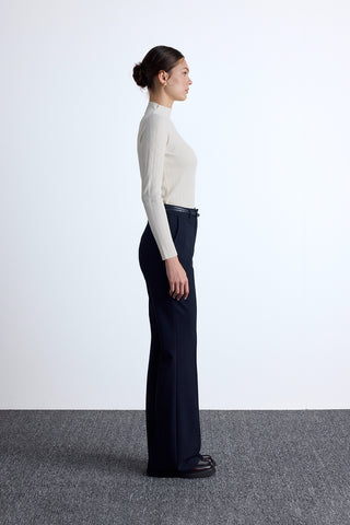 Flared Classic Pants Navy Blue