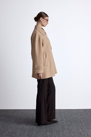 Mari Double Breasted Trench Coat Camel